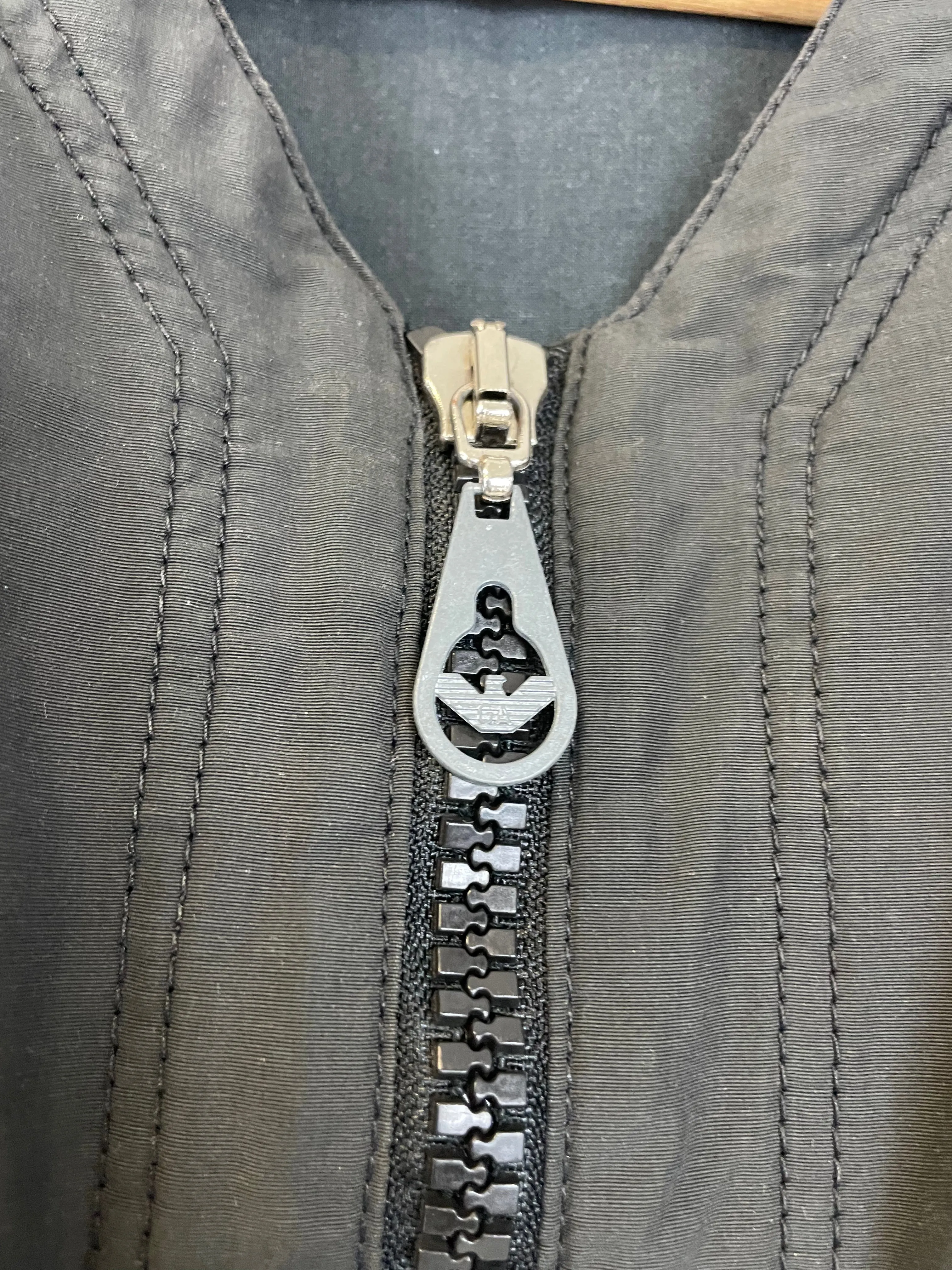1993 Armani oversized cropped bomber jacket
