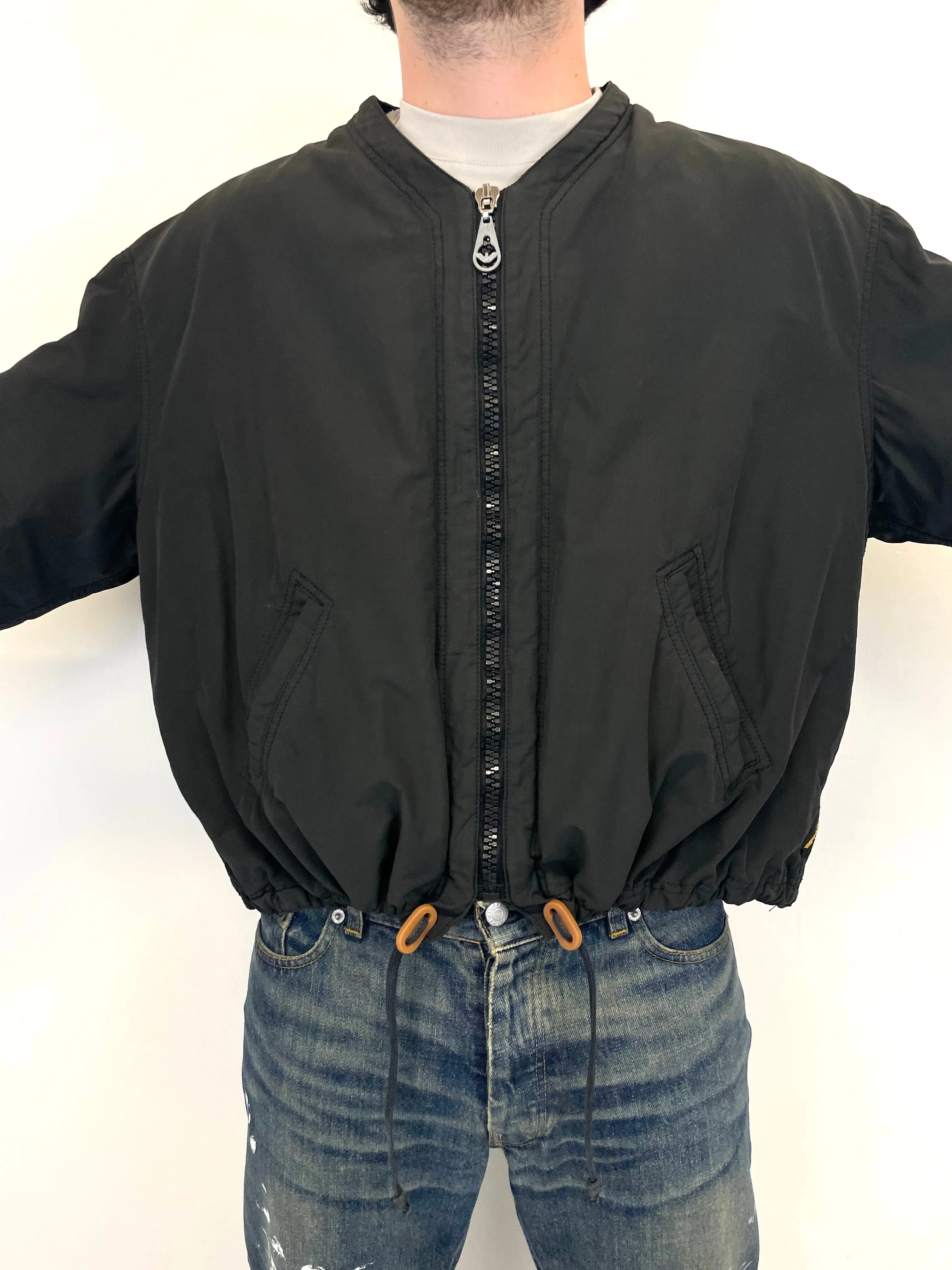 1993 Armani oversized cropped bomber jacket