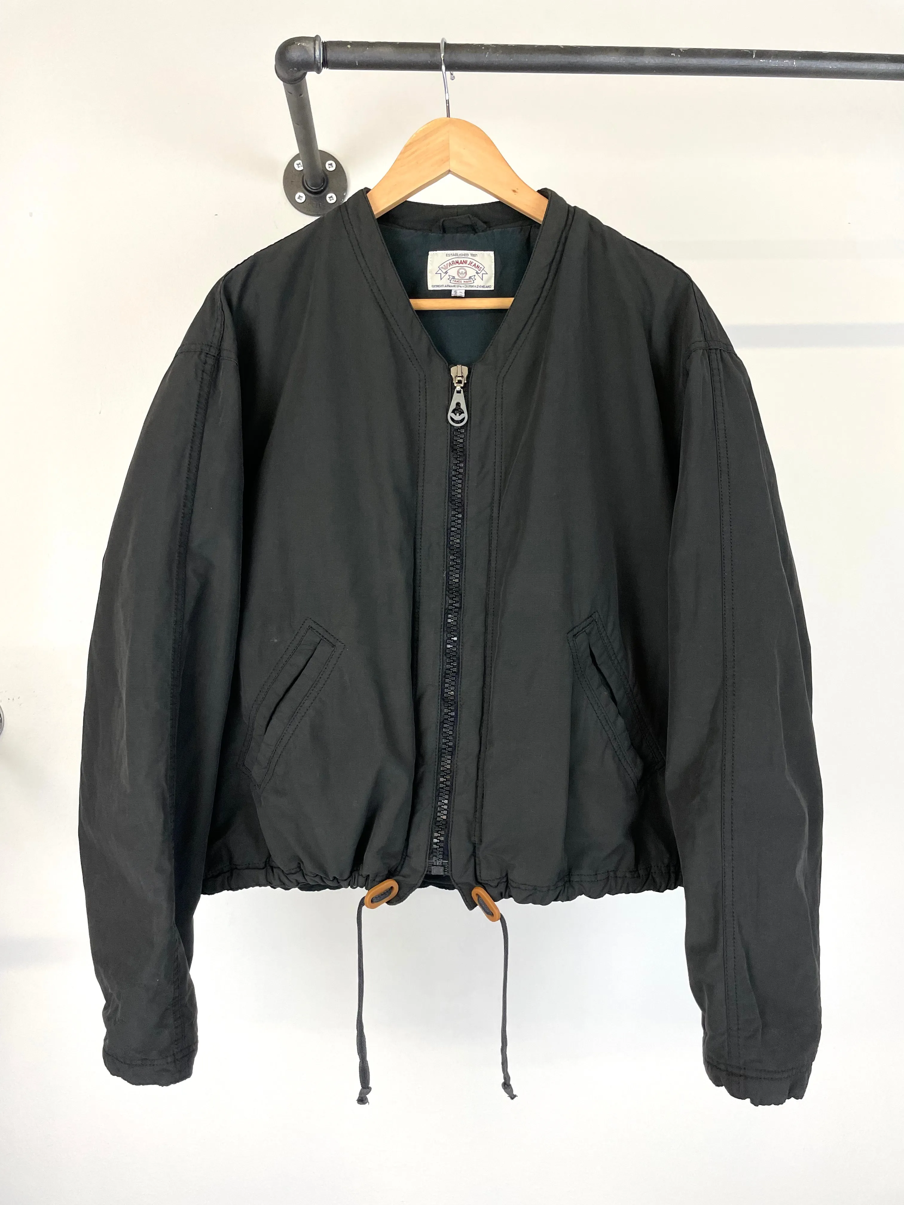 1993 Armani oversized cropped bomber jacket