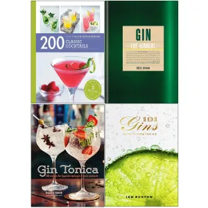 200 Classic cocktails [paperback], gin the manual, gin tonica, 101 gins to try before you die 4 books collection set