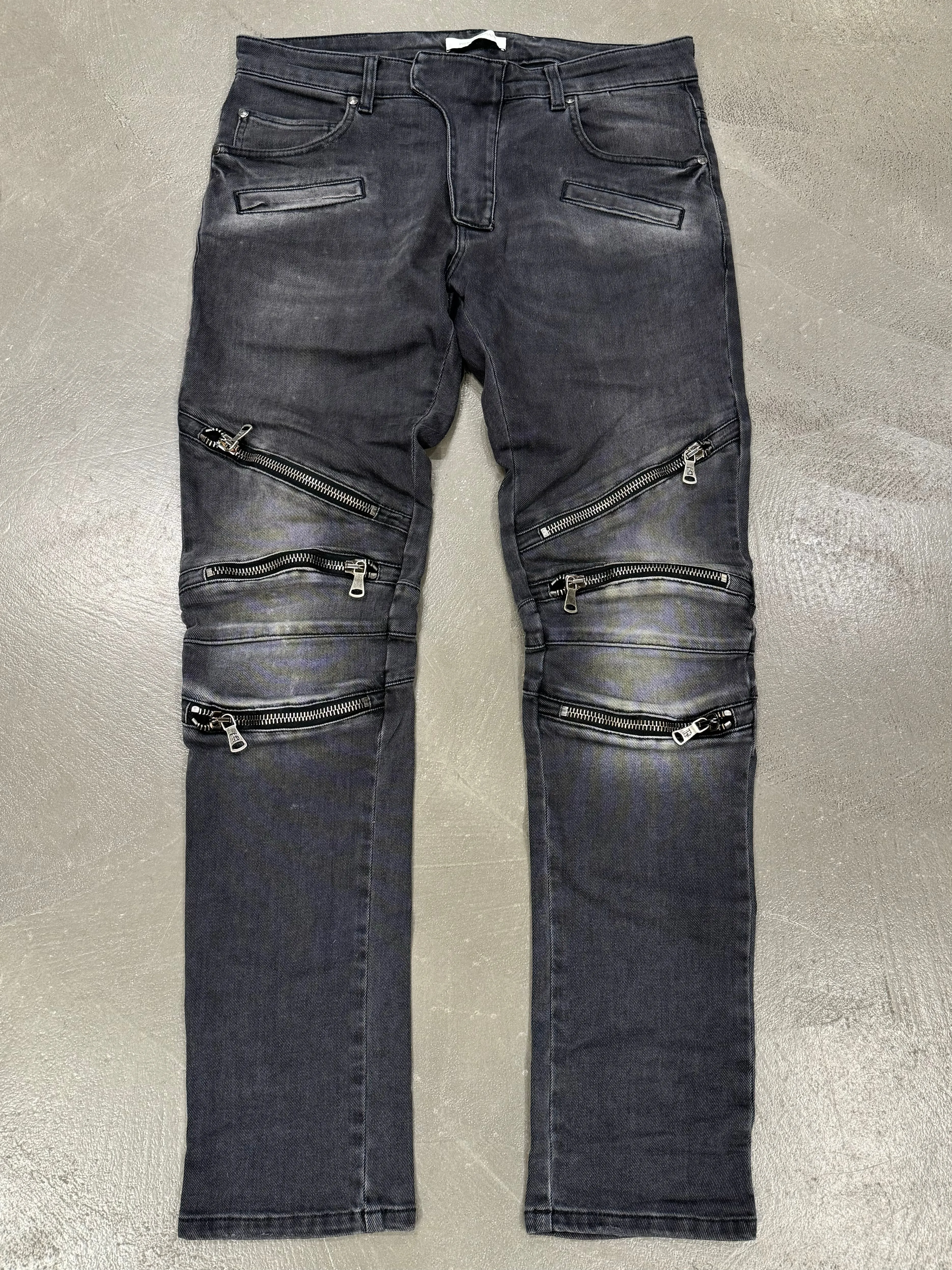2010s Pierre Balmain biker zipper denim