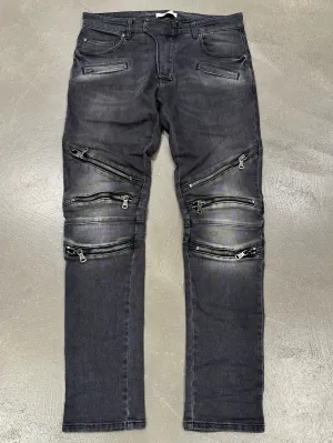 2010s Pierre Balmain biker zipper denim