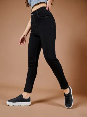 24/7 Comfort Black Skinny High-Rise Stretchable Denim Jeans