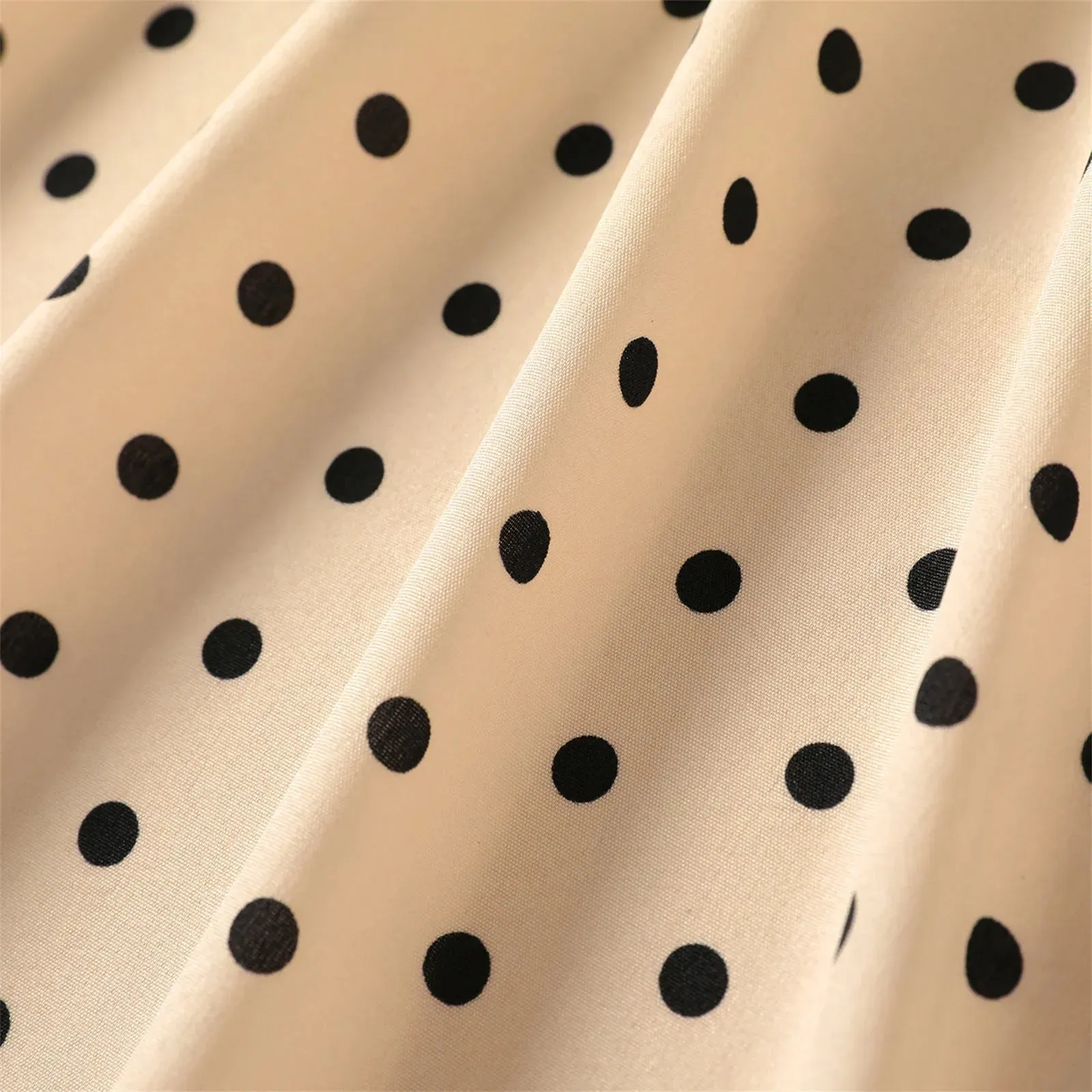 2pcs Girl Dresses Kids Clothes Girl Polka Dots Ribbed Girls Splice Sleeveless Dress & Belt