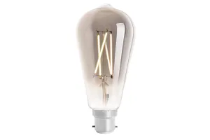 4lite WiZ Connected ST64 Smoky White WiFi LED Smart Bulb B22 Bayonet Cap