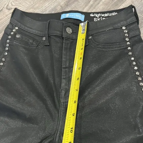 7 For All Mankind B(air) Ankle Skinny Coated Studded Jeans Size 26