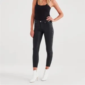 7 For All Mankind B(air) Ankle Skinny Coated Studded Jeans Size 26