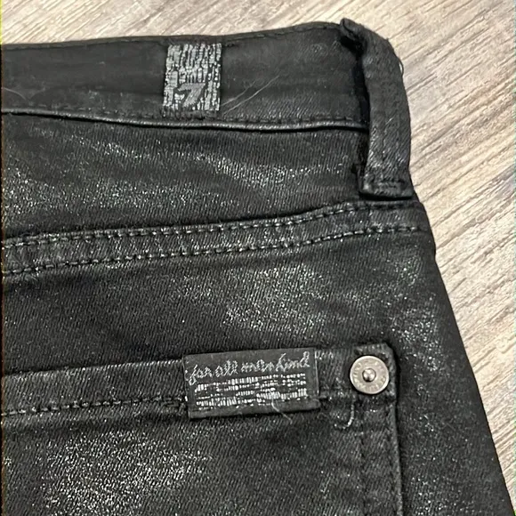 7 For All Mankind B(air) Ankle Skinny Coated Studded Jeans Size 26