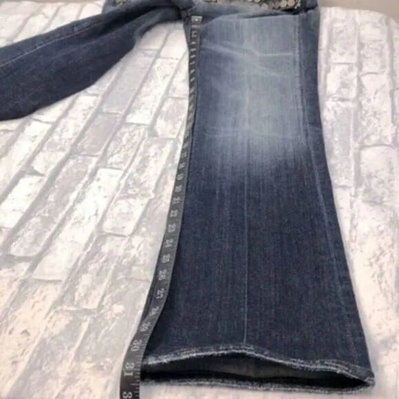 7 for All Mankind Zac Posen Jeans Studded Detail Faded Wash Bootcut Denim 27