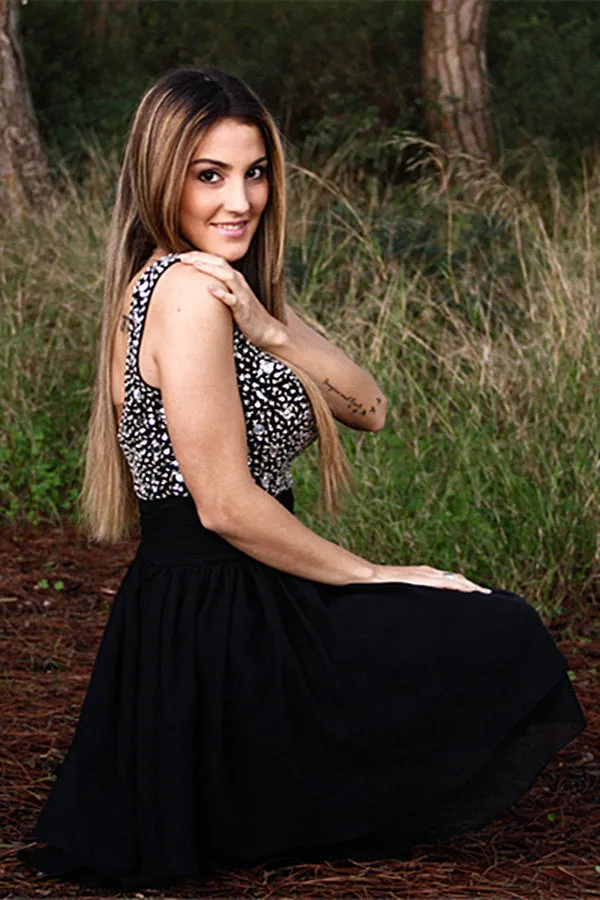 A-line Wide Strap V-neck Knee Length Tulle Rhinestone Prom Dress