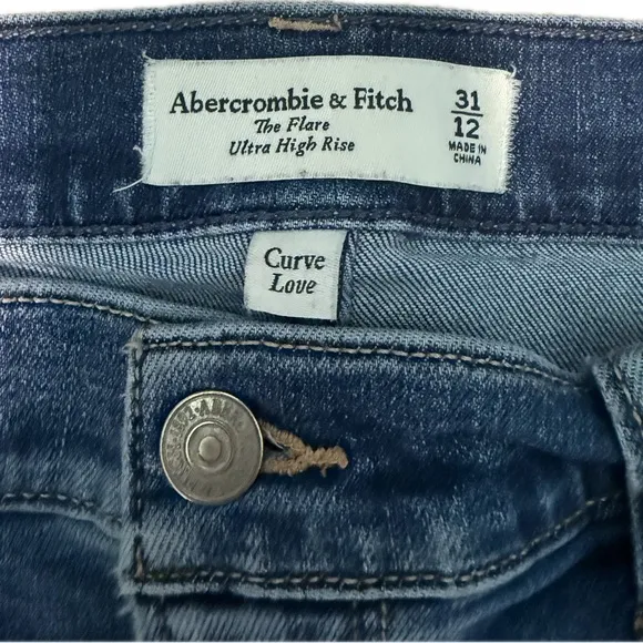 Abercrombie &amp; Fitch The Flare Ultra High Rise Curve Love Jeans Women’s 12 / 31