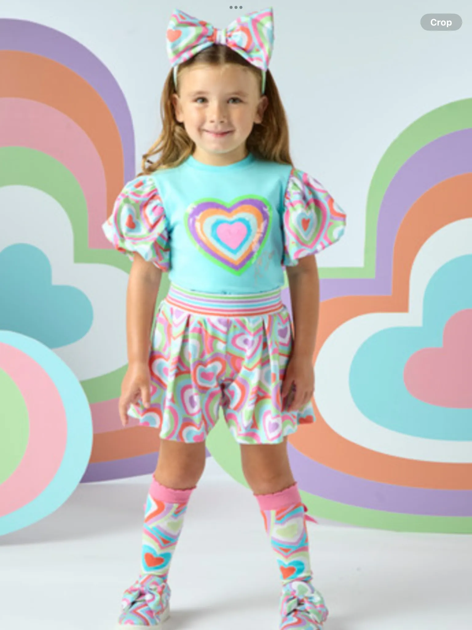 ADEE EMMA HEART PRINT SHORT SET 0225109