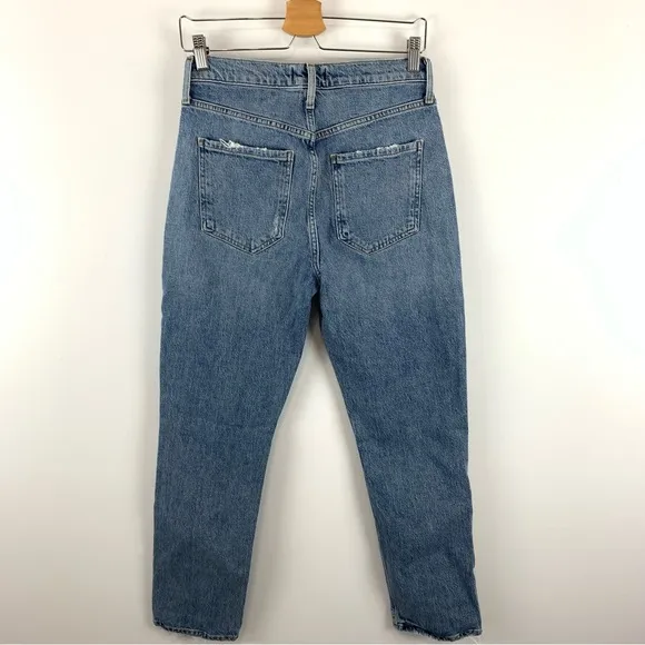 AGOLDE Riley Long High Rise Straight Jeans in Quiver Color Size 27