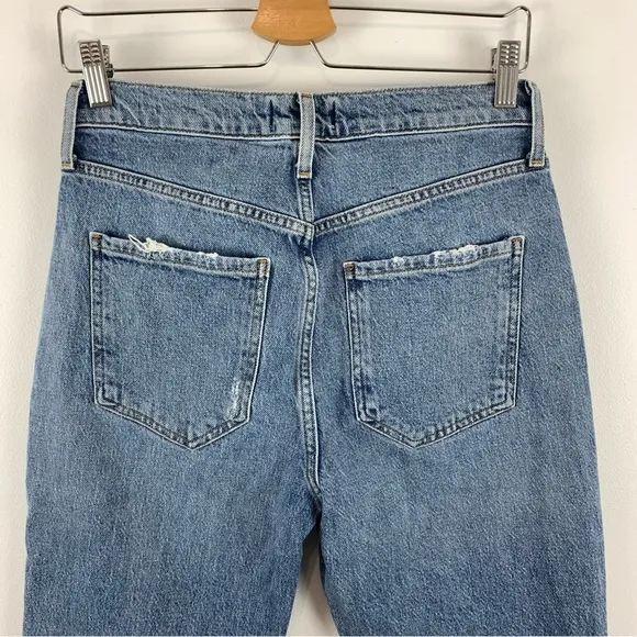 AGOLDE Riley Long High Rise Straight Jeans in Quiver Color Size 27