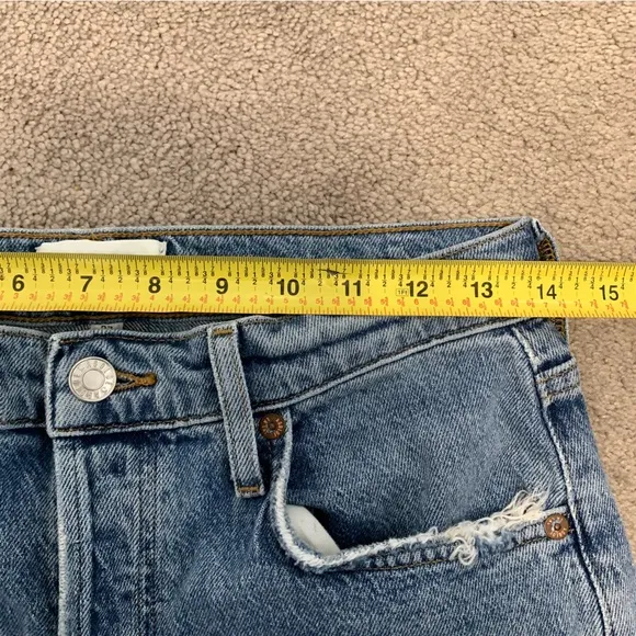 AGOLDE Riley Long High Rise Straight Jeans in Quiver Color Size 27