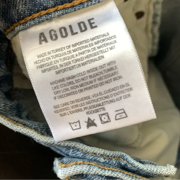 AGOLDE Riley Long High Rise Straight Jeans in Quiver Color Size 27