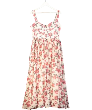 ALB Anne Louise Pink Floral Print Dress UK 14