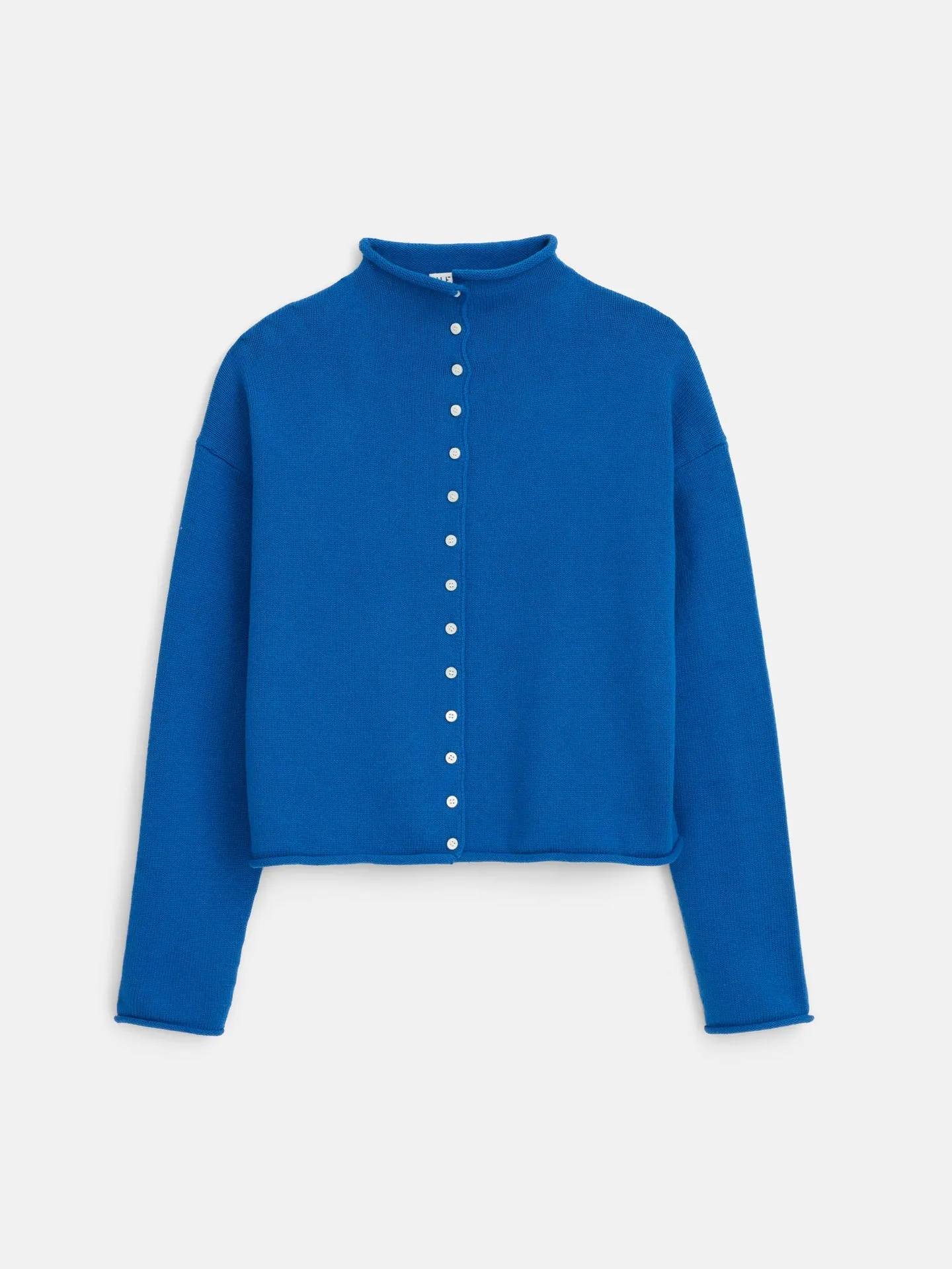 Alex Mill - Taylor Rollneck Cardigan in Cotton Cashmere Cosmic Blue