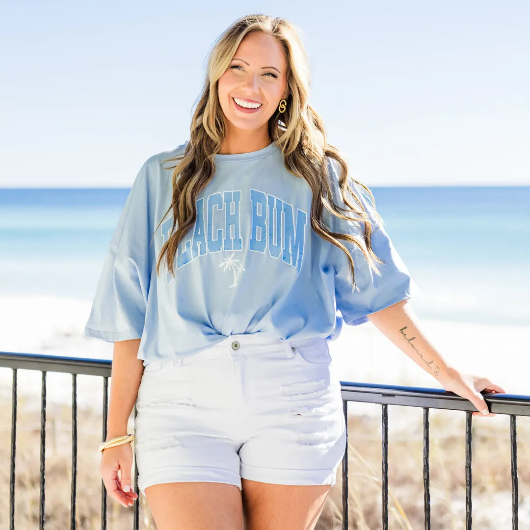 Always A Beach Bum Boyfriend Tee, Ash Blue