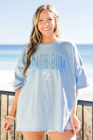 Always A Beach Bum Boyfriend Tee, Ash Blue