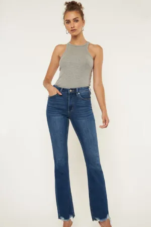 Alyson Cat's Whiskers Raw Hem Flare Jeans