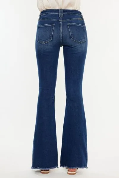 Alyson Cat's Whiskers Raw Hem Flare Jeans