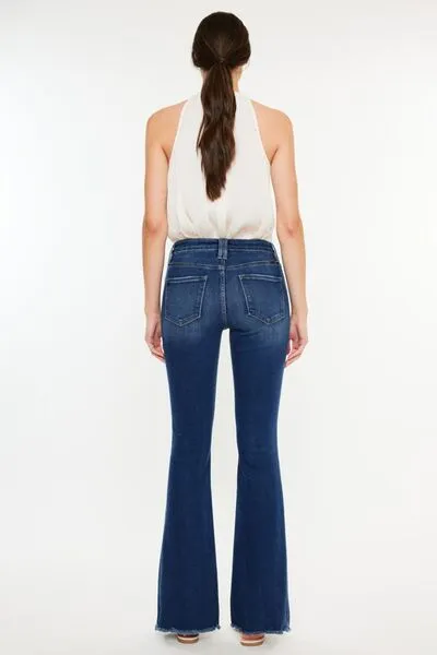 Alyson Cat's Whiskers Raw Hem Flare Jeans