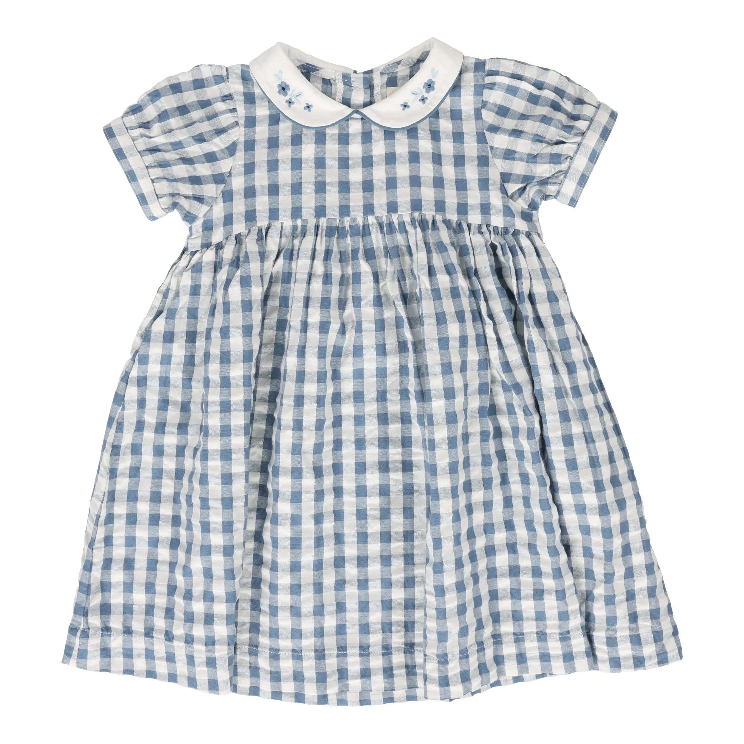 Analogie Gingham Dress Short Sleeve - Bright Blue