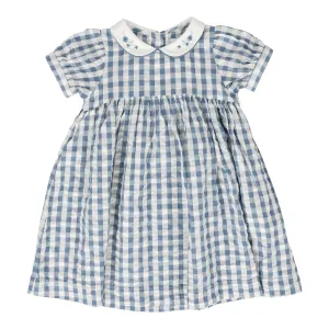 Analogie Gingham Dress Short Sleeve - Bright Blue
