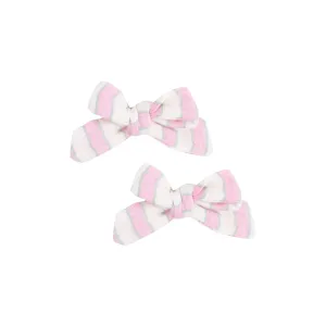 Angel Dear || Candy Stripe 2 Pack Hair Bow with clip