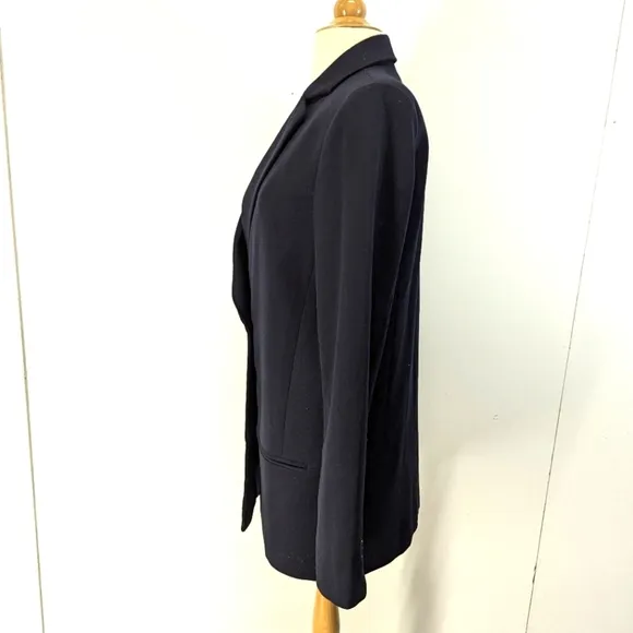 Anthropologie Six Crisp Days Navy Blazer Long line Oversized Double Breasted S