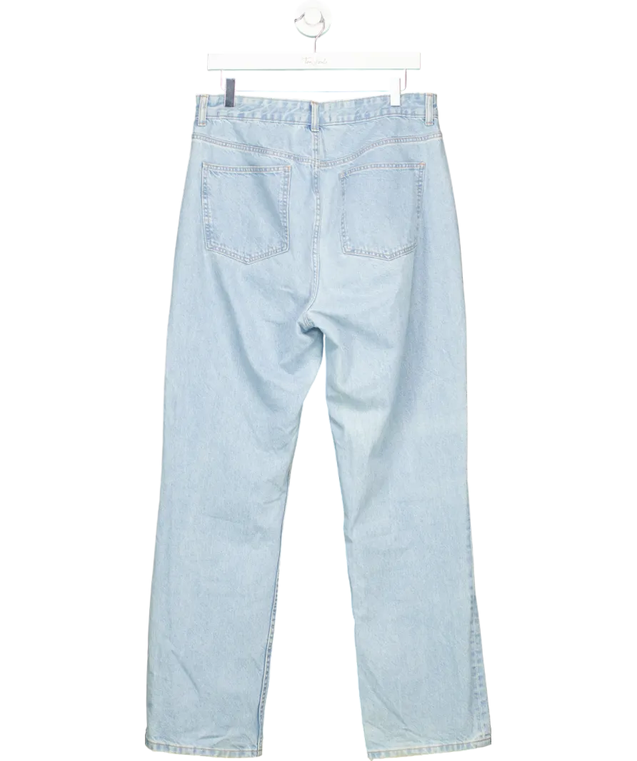 ASOS Blue Ember Low Rise Wide Leg Jeans In Bleach W32