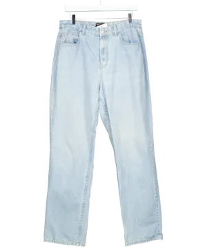 ASOS Blue Ember Low Rise Wide Leg Jeans In Bleach W32