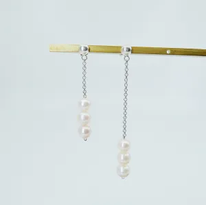 Asymmetrical Pearl Trio Earrings