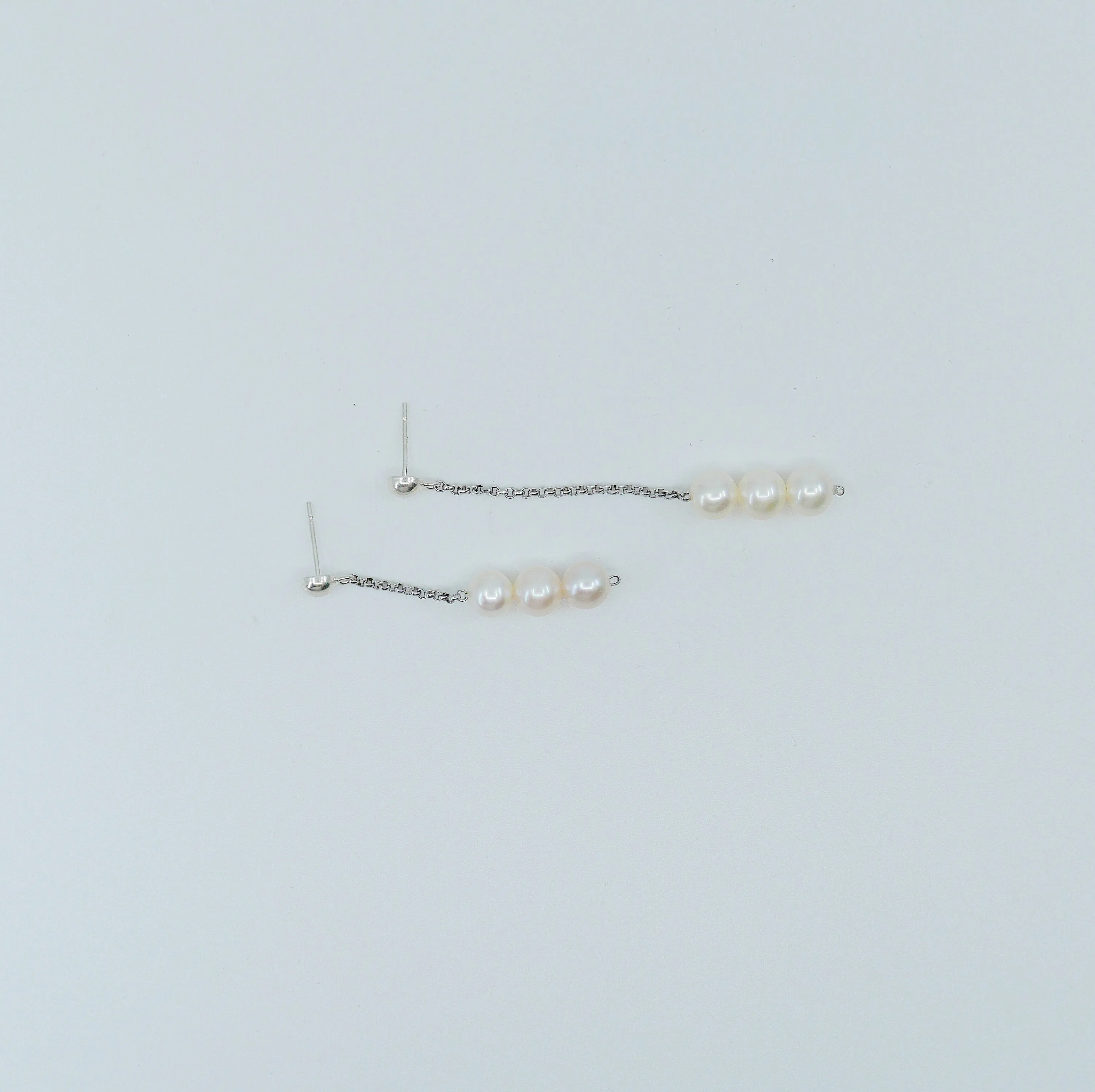 Asymmetrical Pearl Trio Earrings