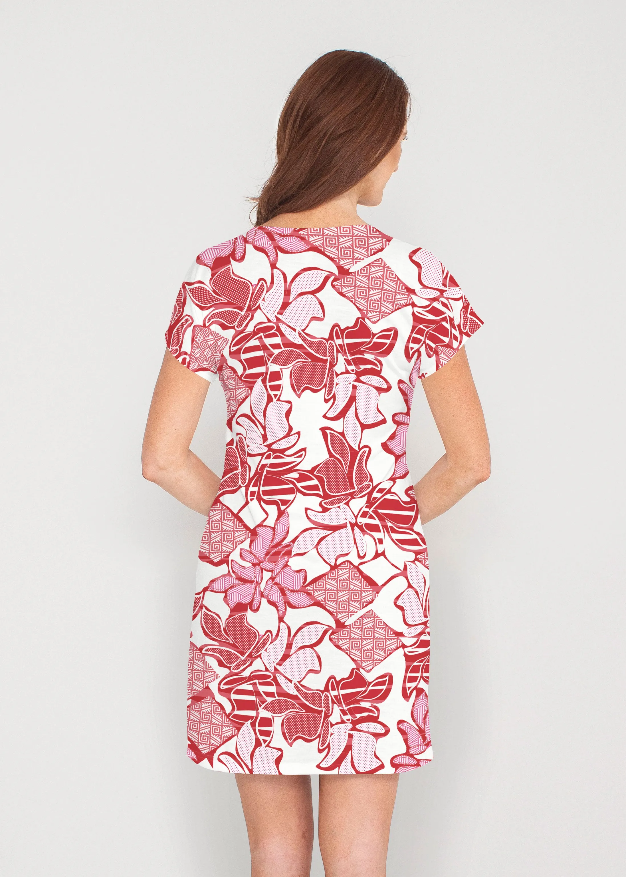 Aztek Sail Red (8117) ~ Lucy Tee Dress