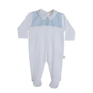Baby Gi Stripe Babygrow - White & Blue