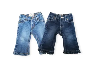 BABY GIRL SIZE 6/9 MONTHS CHILDREN'S PLACE, 2 Pack, Flarred Jeans EUC B46