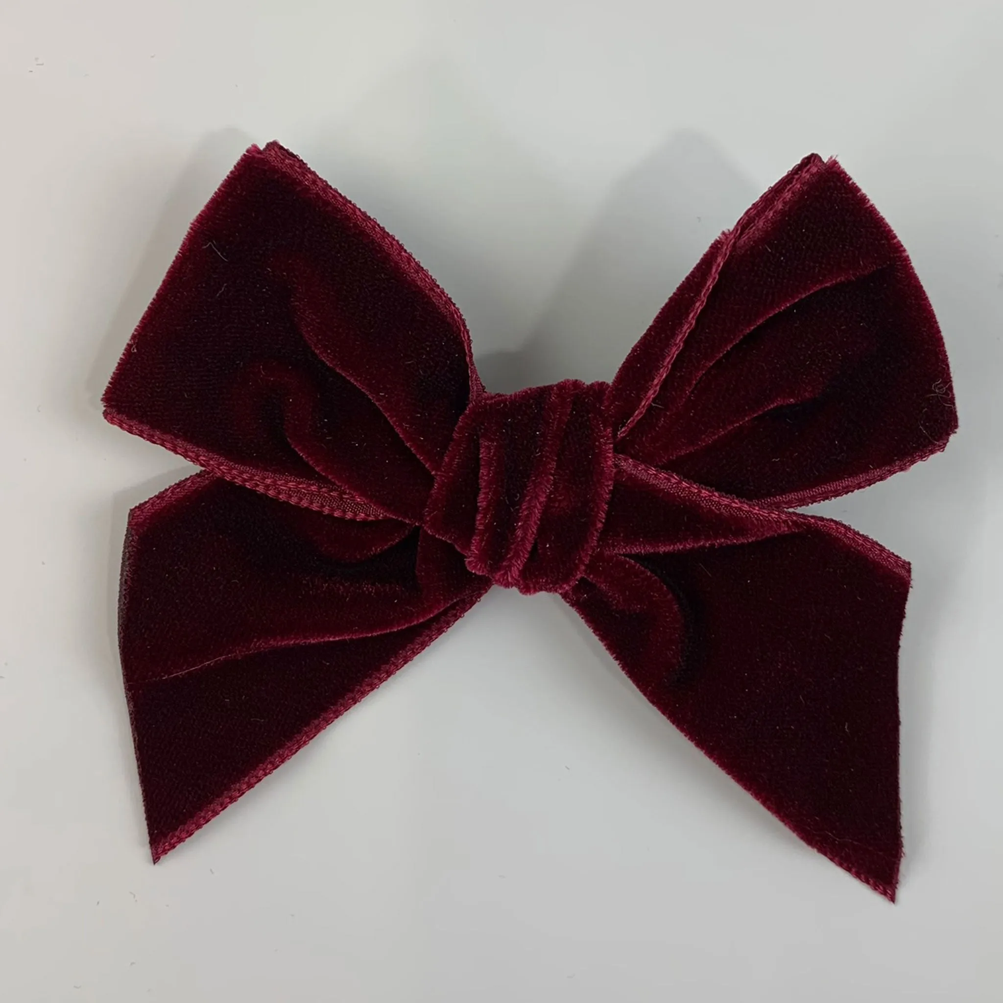 Baby Girls Burgundy Velvet Hair Bow - Calamaro 77028