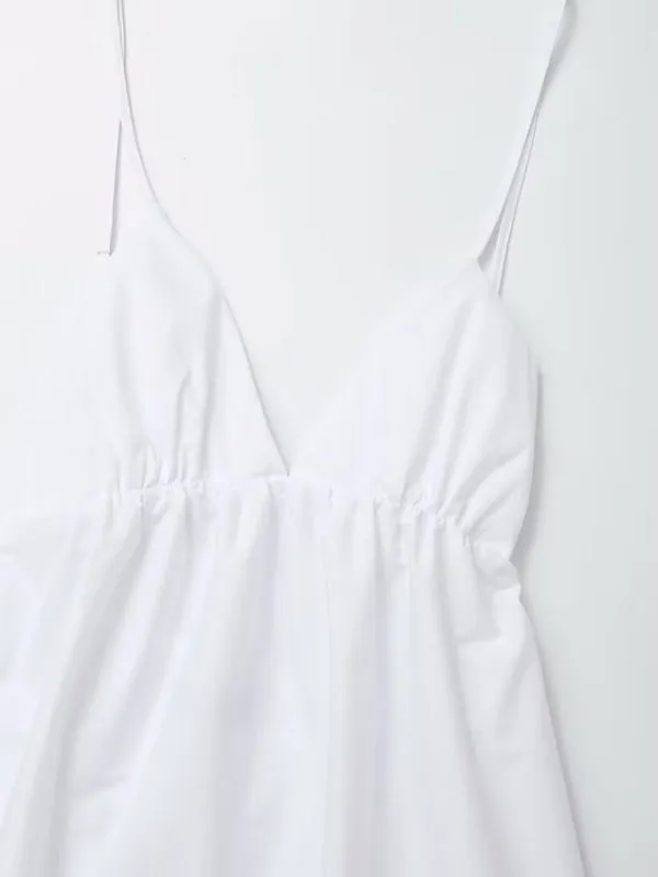 Backless Maxi Dress with V-neck and Thin Straps