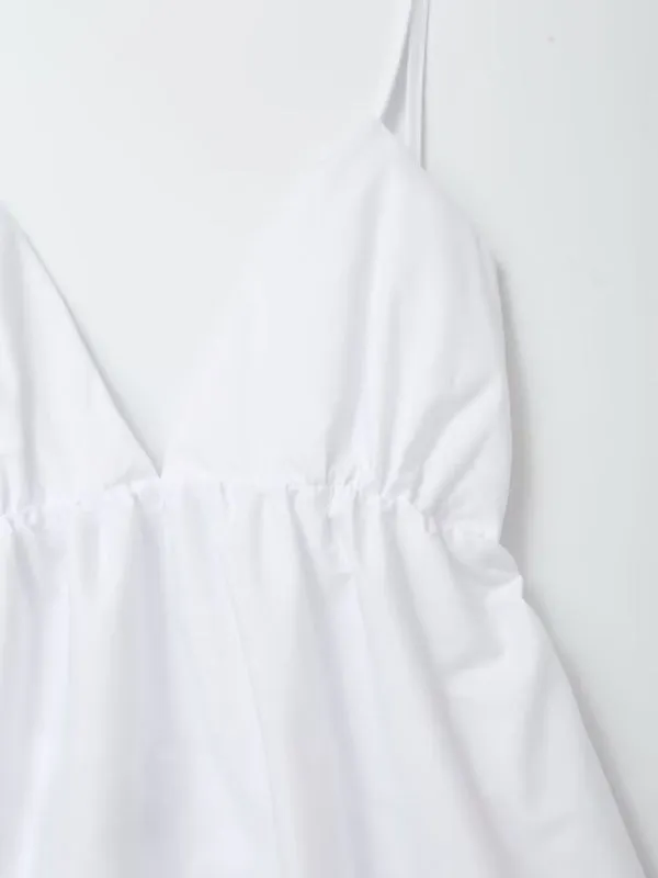 Backless Maxi Dress with V-neck and Thin Straps