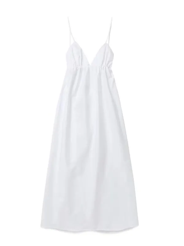Backless Maxi Dress with V-neck and Thin Straps