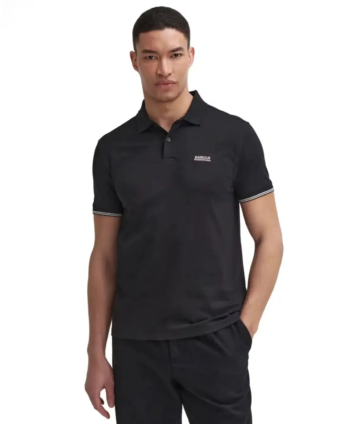 Barbour International Philip Tipped Polo Shirt Black