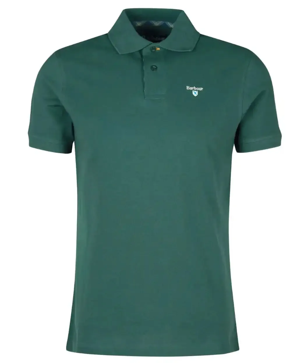 Barbour Mens Tartan Pique Polo Shirt Green Gables