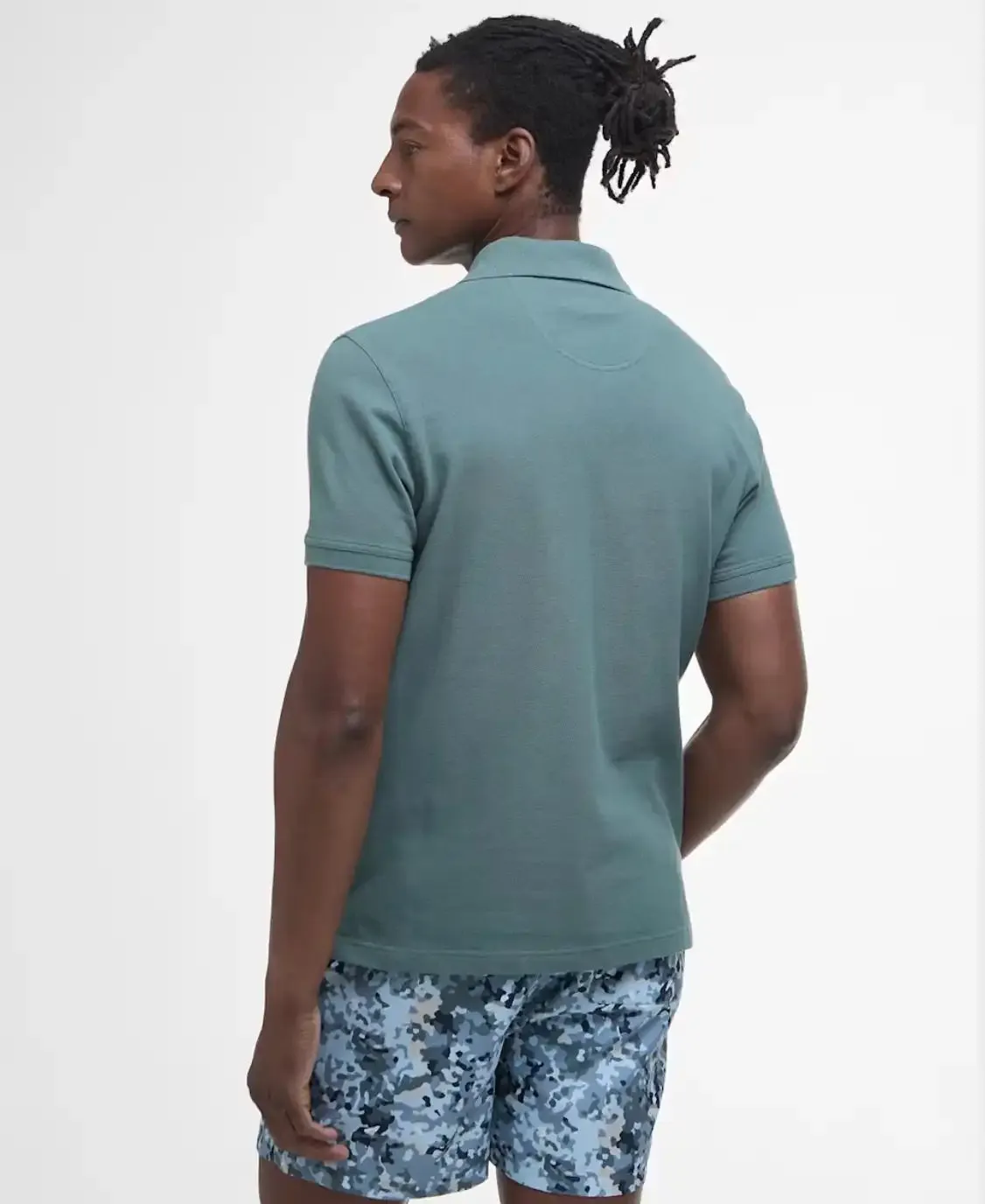 Barbour Mens Tartan Pique Polo Vintage Teal