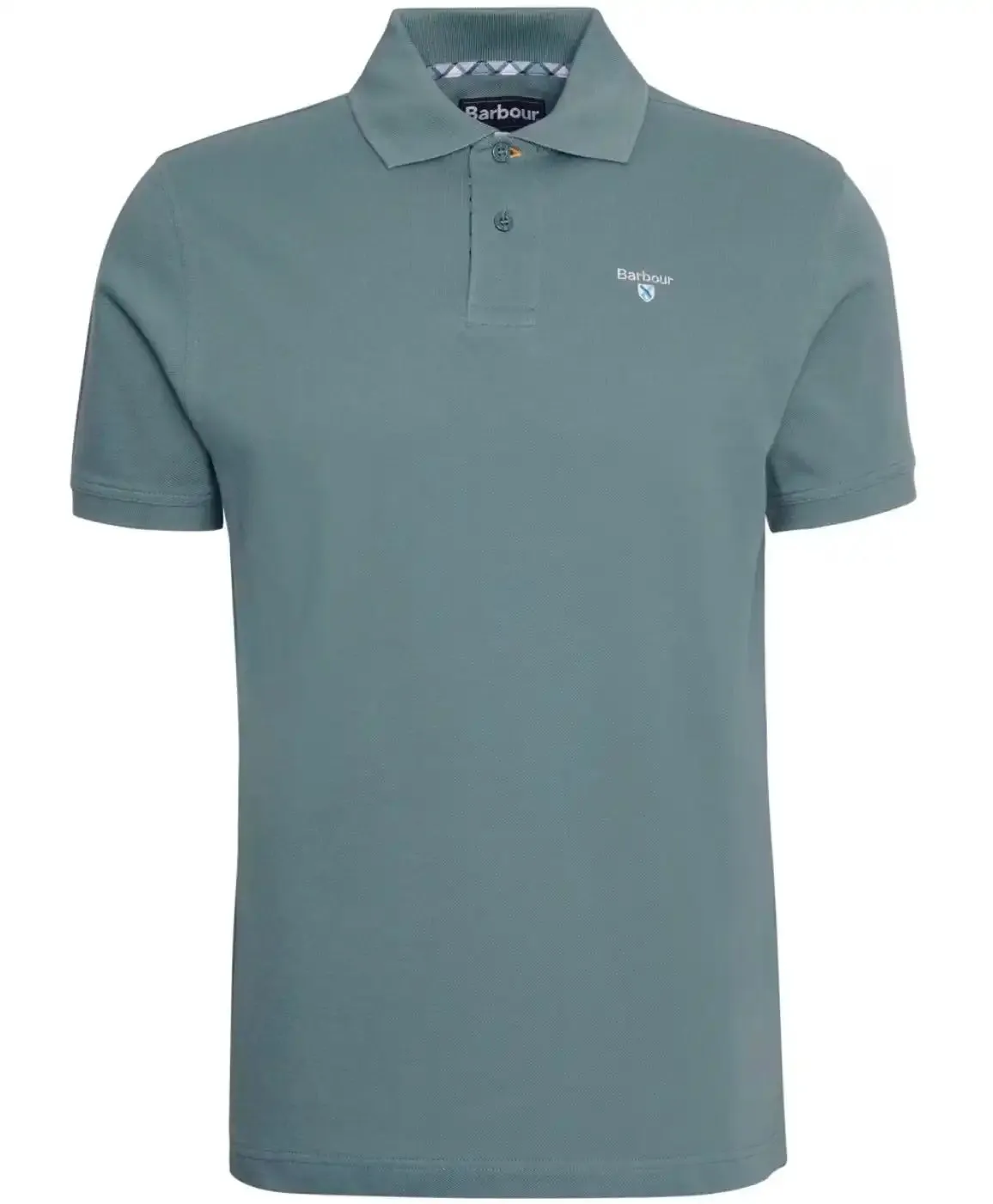 Barbour Mens Tartan Pique Polo Vintage Teal