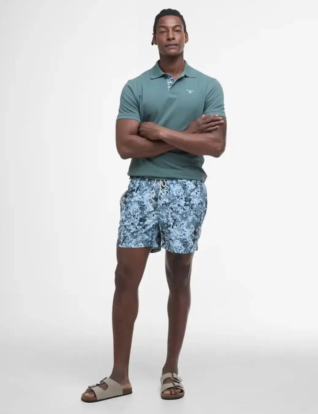 Barbour Mens Tartan Pique Polo Vintage Teal