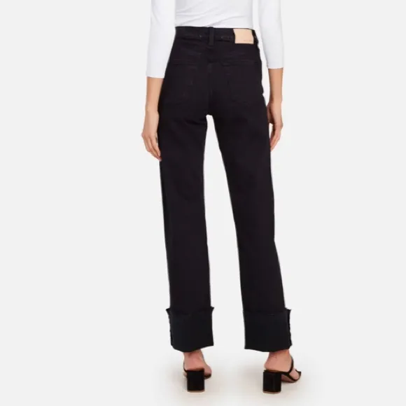Berit High Rise Cuff Straight Leg JeansTRAVE