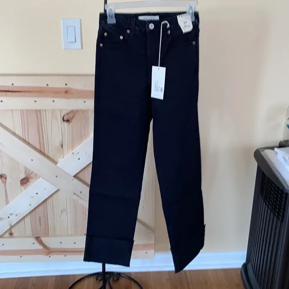 Berit High Rise Cuff Straight Leg JeansTRAVE