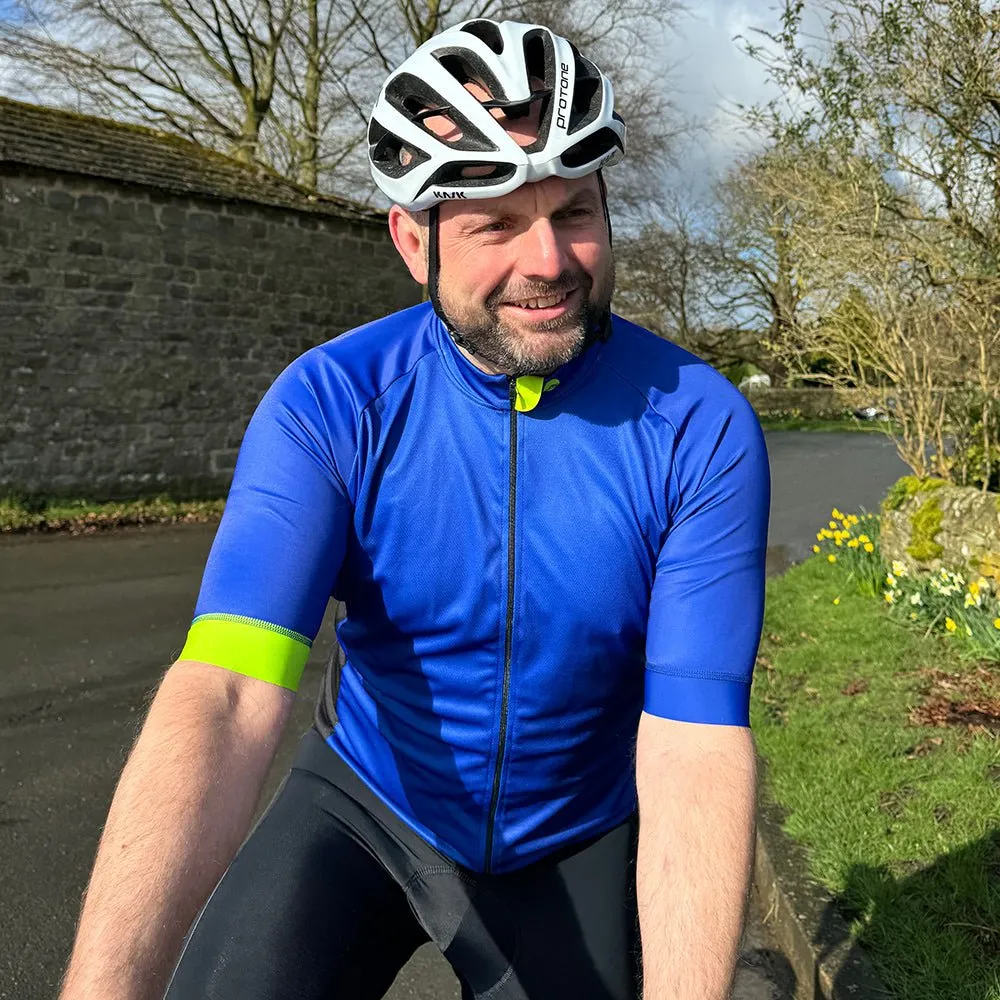 Big and Tall Mens Bezzie Blue Cycling Jersey